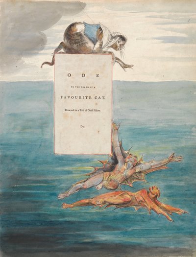 The Poems of Thomas Gray, Design 7, Ode on the Death of a Favourite Cat by William Blake